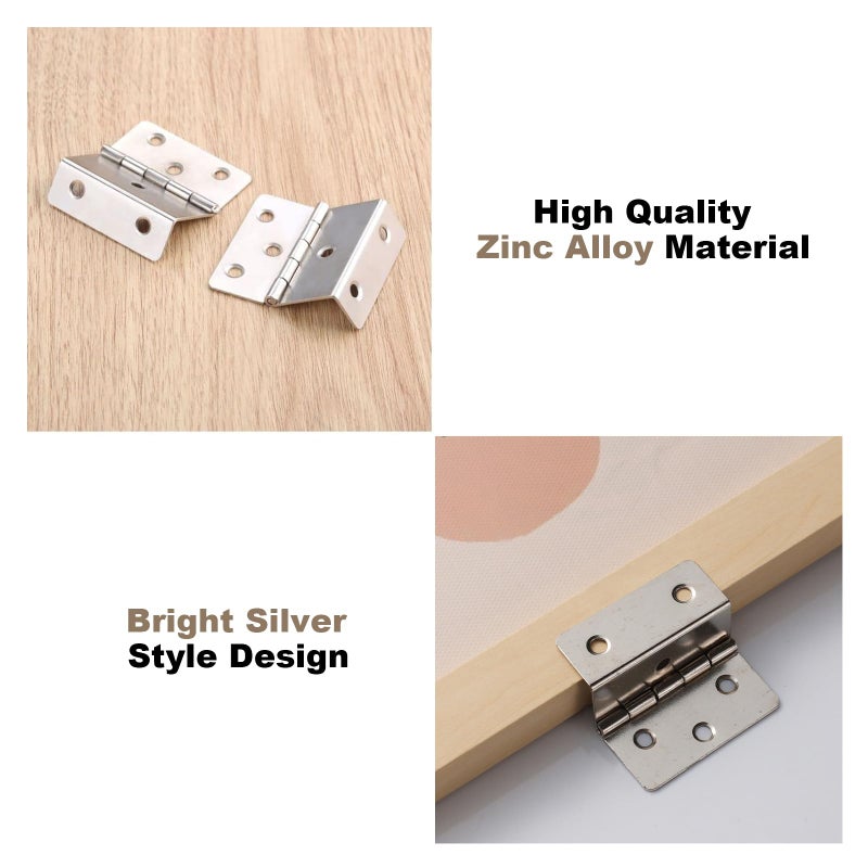 Yetaha 2 PCS Three-Folding Hingesï¼ŒVintage Folding Bench Hinge Hardware with 12 Screws, Jewelry Chest for Wooden Box Door Cabinet Wardrobe Suitcase, Silver - Image 5